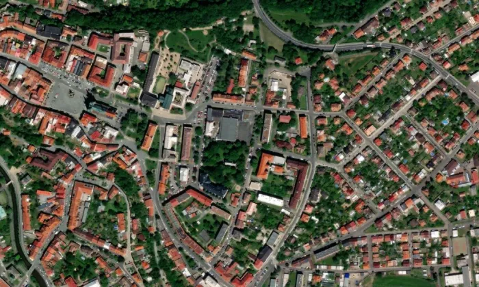 kostel svatého Michaela (Chrudim II) – letecký pohled