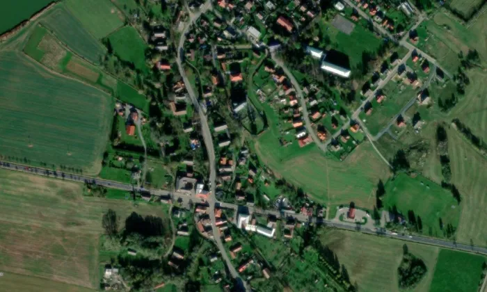 kostel svatého Michaela (Krouna) – letecký pohled