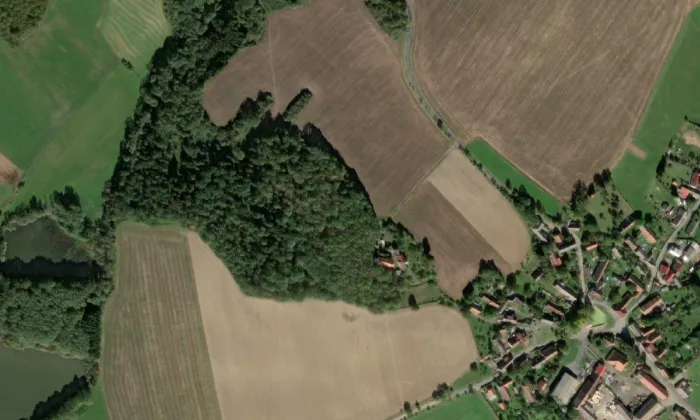 Kostel svatého Michaela archanděla (Dožice) – letecký pohled