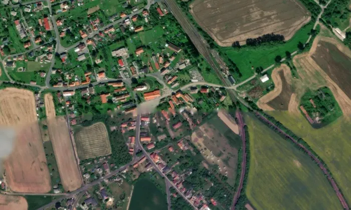 kostel svatého Michaela Archanděla (Blatno) – letecký pohled