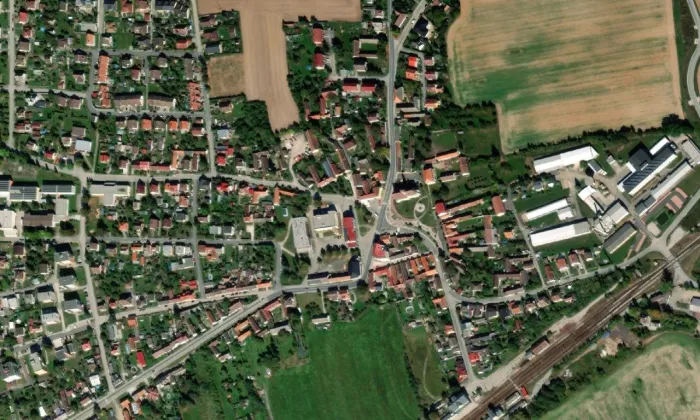 Kostel svatého Mikuláše (Ševětín) – letecký pohled