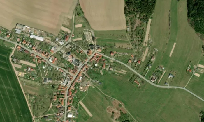 Kostel svatého Mikuláše (Bedřichov) – letecký pohled