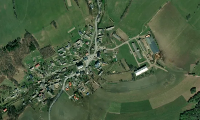Kostel svatého Mikuláše (Mladoňov) – letecký pohled
