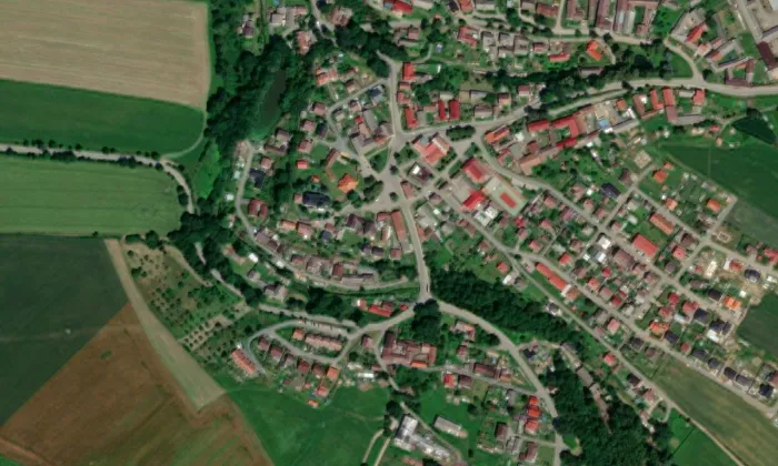 Kostel svatého Mikuláše (Nížkov) – letecký pohled