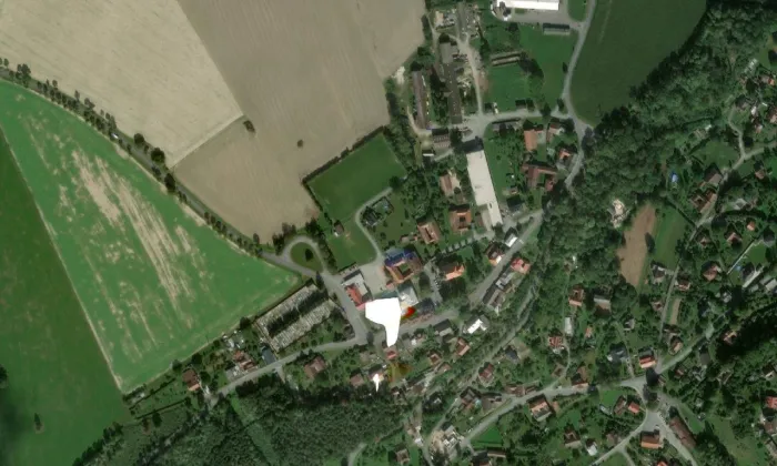 Kostel svatého Mikuláše (Sebranice) – letecký pohled