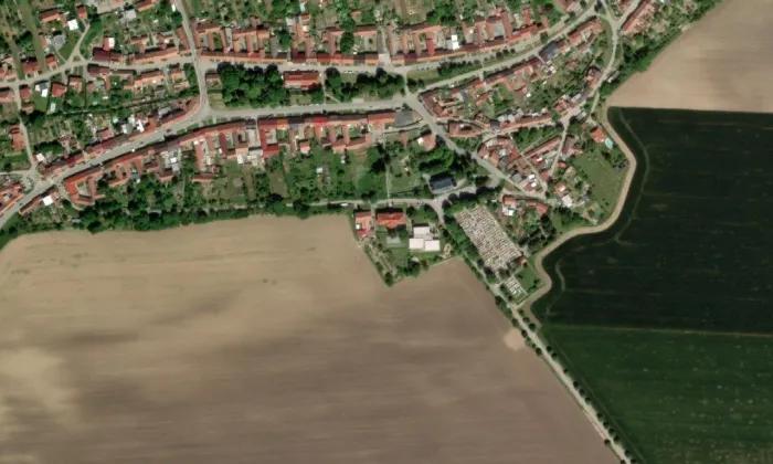 kostel svatého Mikuláše (Tvarožná) – letecký pohled