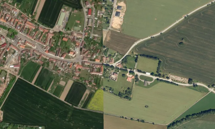 kostel svatého Mikuláše Tolentinského (Vratěnín) – letecký pohled