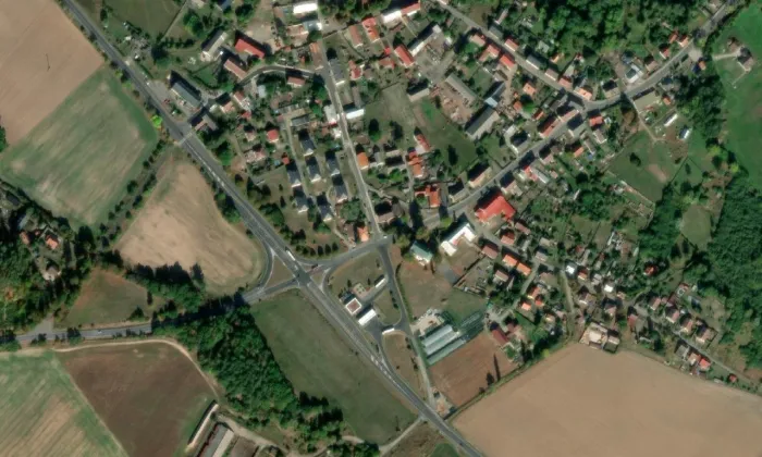 Kostel svatého Ondřeje (Jestřebí) – letecký pohled