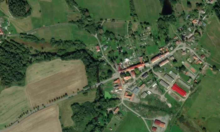 Kostel svatého Ondřeje (Rychnov nad Malší) – letecký pohled