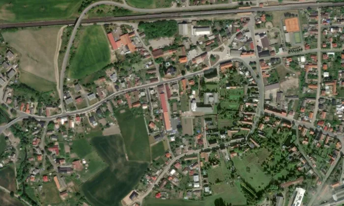 Kostel svatého Ondřeje (Starý Kolín) – letecký pohled