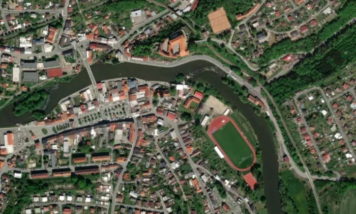 kostel svatého Petra a Pavla (Ledeč nad Sázavou) – letecký pohled