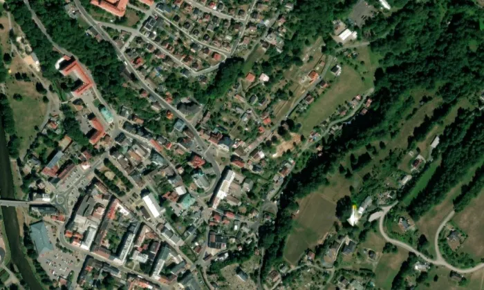 Kostel svatého Petra a Pavla (Semily) – letecký pohled
