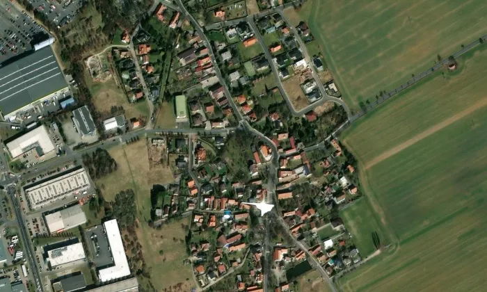 Kostel svatého Prokopa (Čestlice) – letecký pohled