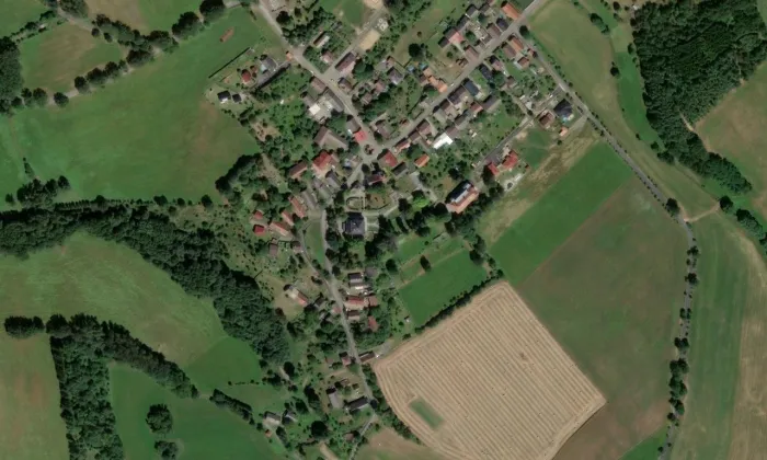 Kostel svatého Prokopa (Běhařov) – letecký pohled