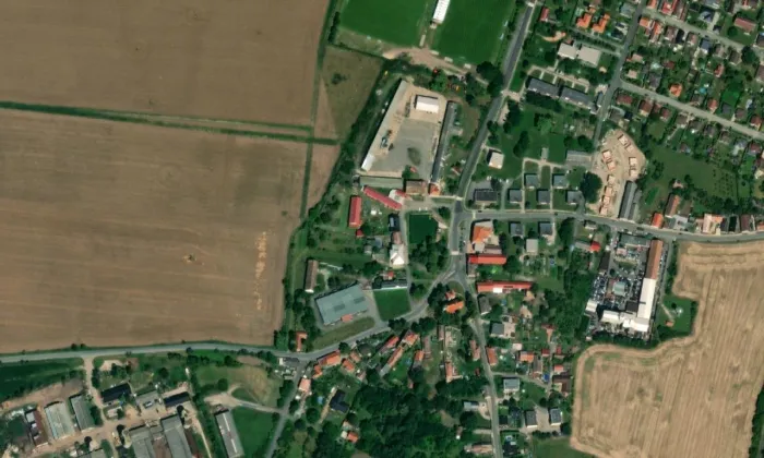 Kostel svatého Prokopa (Chotětov) – letecký pohled