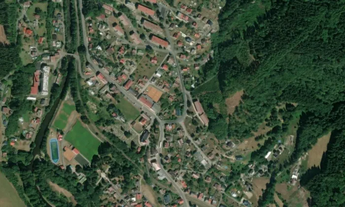 Kostel svatého Prokopa (Jablonec nad Jizerou) – letecký pohled