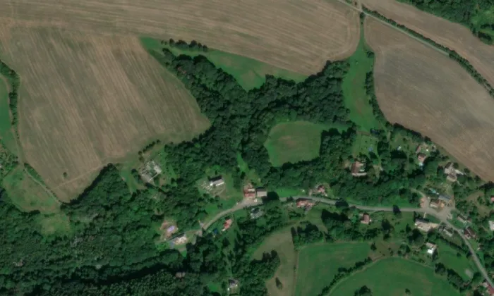 Kostel svatého Stanislava (Hynčina) – letecký pohled