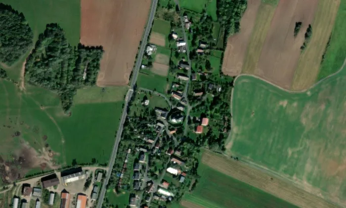Kostel svatého Urbana (Vysoká) – letecký pohled