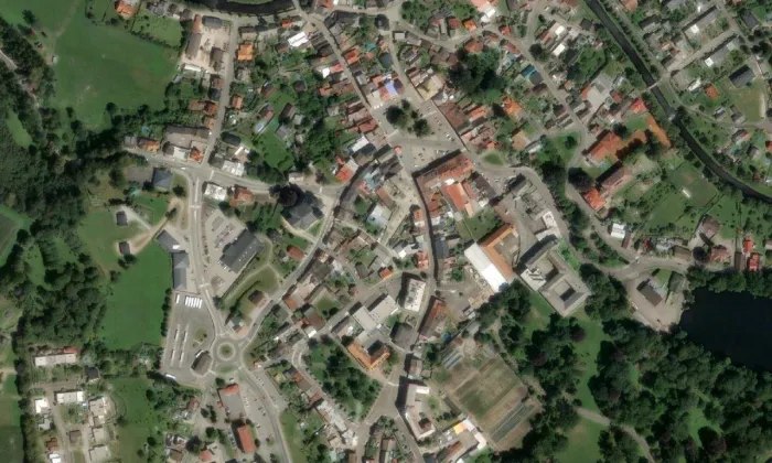 Kostel svatého Václava (Žamberk) – letecký pohled