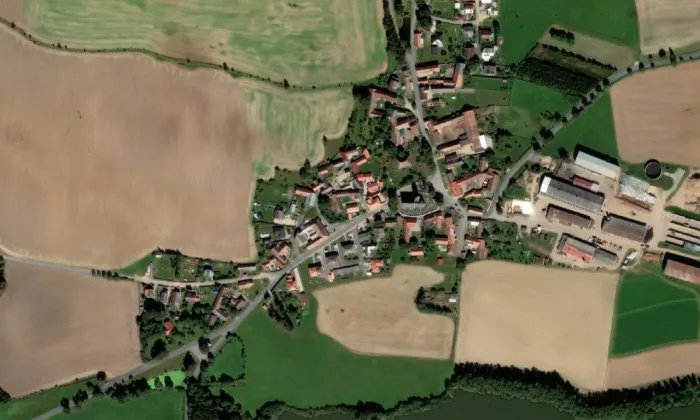 Kostel svatého Václava (Bubovice) – letecký pohled