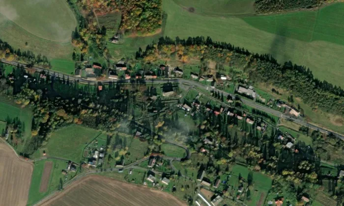 Kostel svatého Václava (Dolní Krupá) – letecký pohled