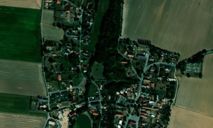 kostel svatého Václava (Jezbořice) – letecký pohled