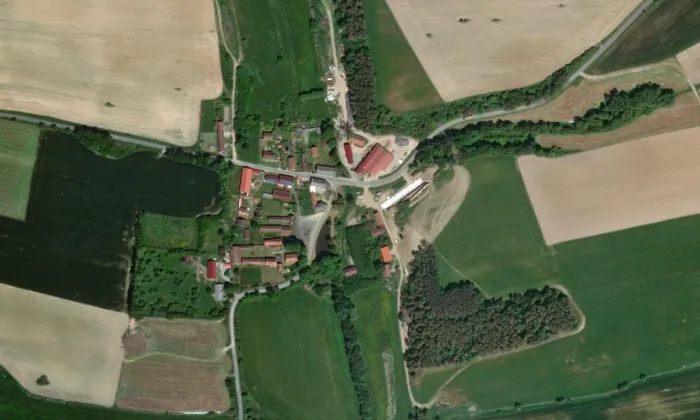 kostel svatého Václava (Křakov) – letecký pohled
