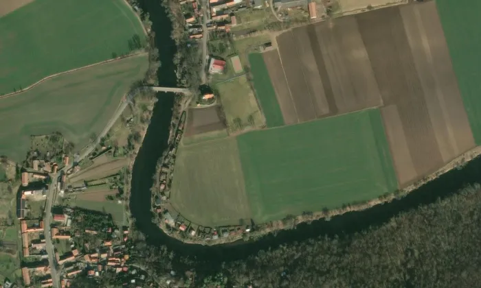 Kostel svatého Václava (Křešín) – letecký pohled