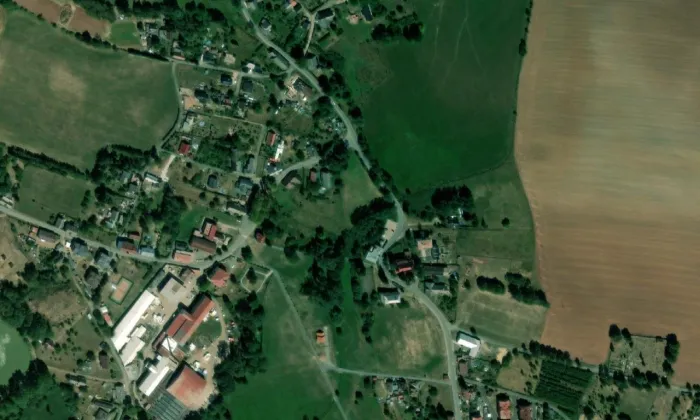 Kostel svatého Václava (Kocléřov) – letecký pohled