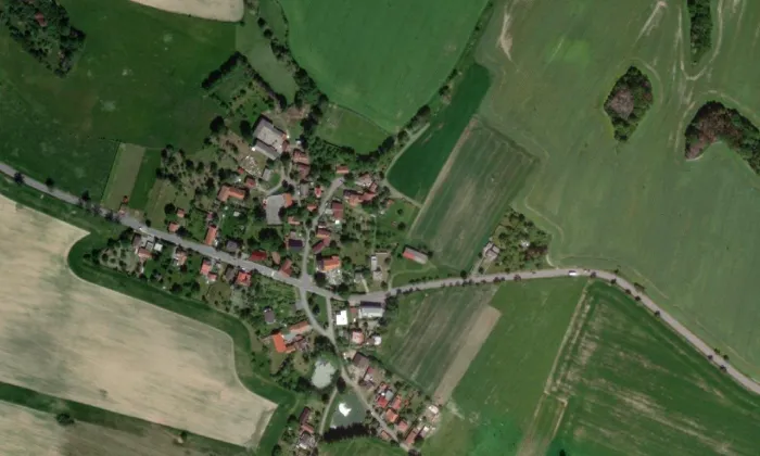 kostel svatého Václava (Lažany) – letecký pohled
