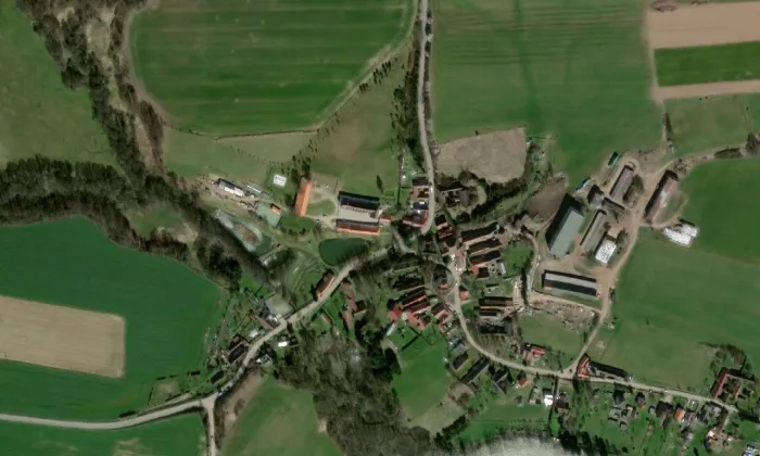 Kostel svatého Václava (Libouň) – letecký pohled