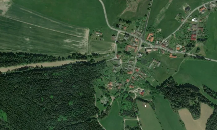kostel svatého Václava (Olšany) – letecký pohled