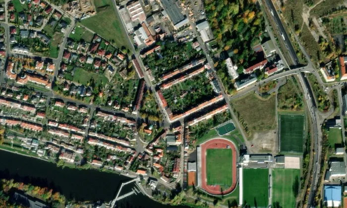 Kostel svatého Václava (Písek) – letecký pohled