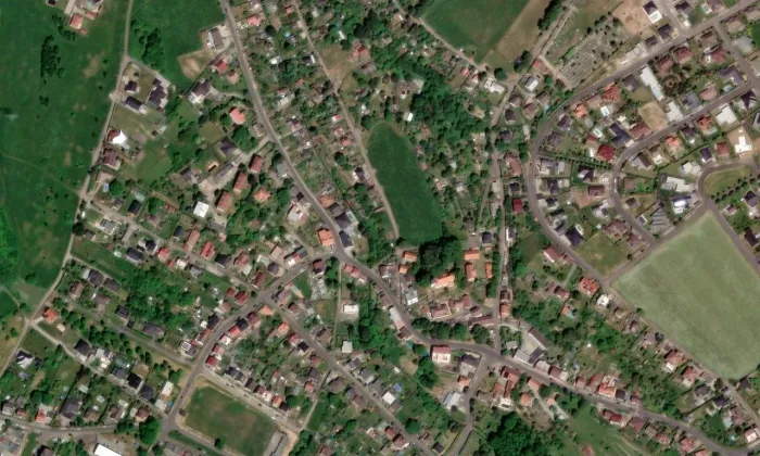Kostel svatého Václava (Skorotice) – letecký pohled