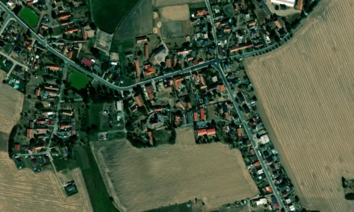 kostel svatého Václava (Staré Ždánice) – letecký pohled