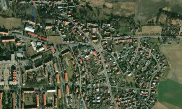 Kostel svatého Václava (Stochov) – letecký pohled