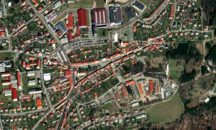 Kostel svatého Václava (Velešín) – letecký pohled