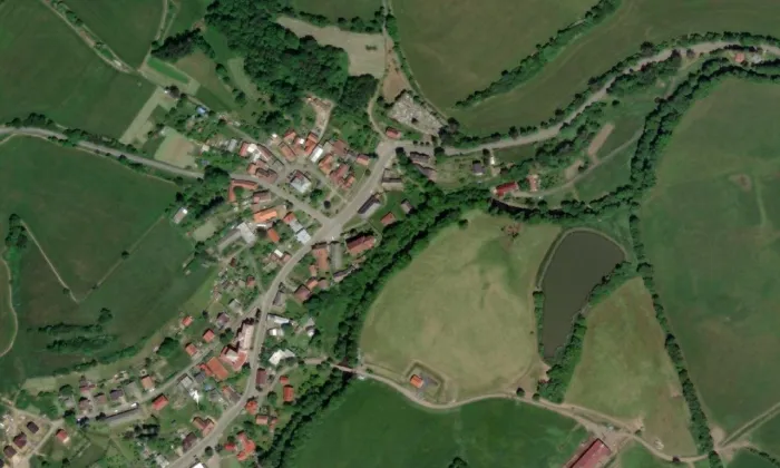 kostel svatého Víta (Bojanov) – letecký pohled