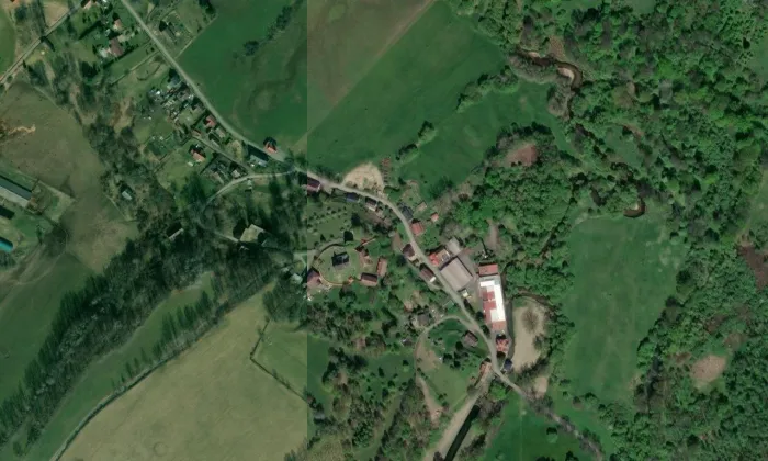 Kostel svatého Vavřince (Ves) – letecký pohled