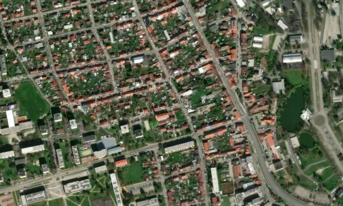 Kostel svatého Vojtěcha (České Budějovice 2) – letecký pohled