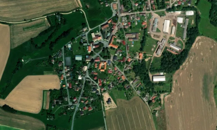 Kostel svatého Vojtěcha (Ratibořské Hory) – letecký pohled