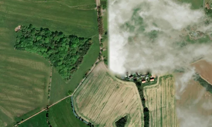 Kostel Všech svatých (Horšov) – letecký pohled