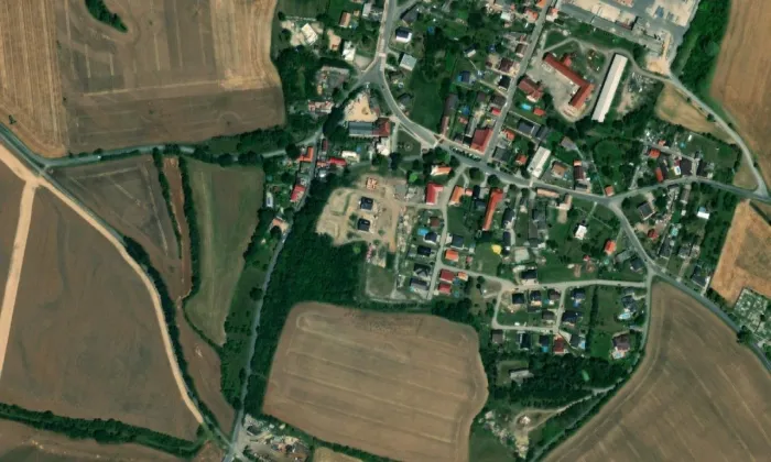Kostel Všech svatých (Zdětín) – letecký pohled