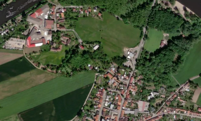 Kostelec nad Labem – letecký pohled