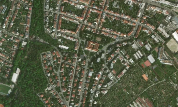Kounicovy koleje – letecký pohled