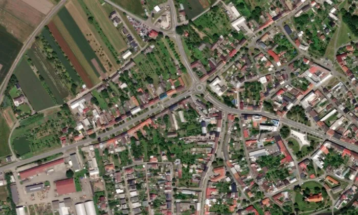 Kroměřížská Ulice – letecký pohled