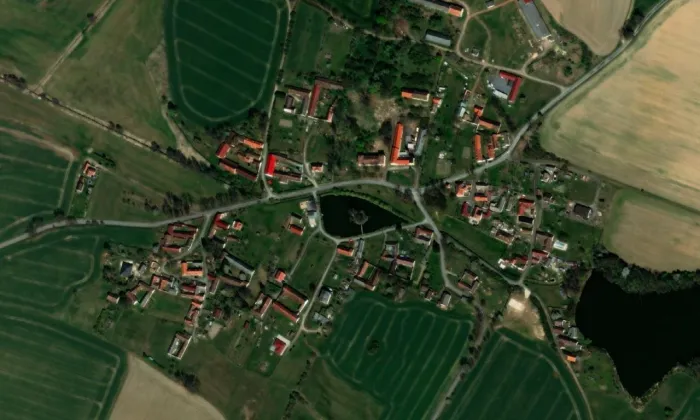 Lžín – letecký pohled