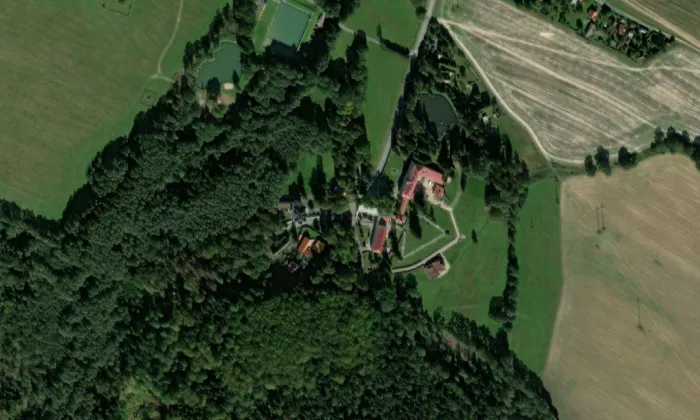 Lázně Letiny – letecký pohled