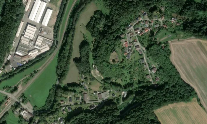 Lanšperk – letecký pohled