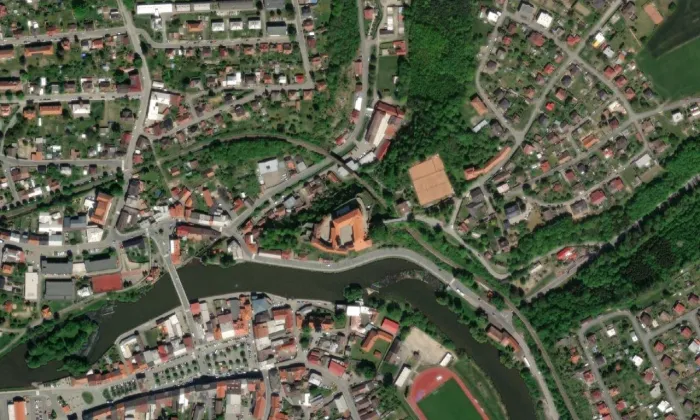 Ledeč nad Sázavou – letecký pohled